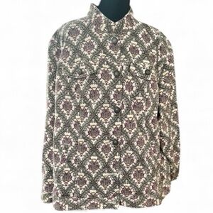 Women's Charter Club Utility Jacket 2X Off-White Purple